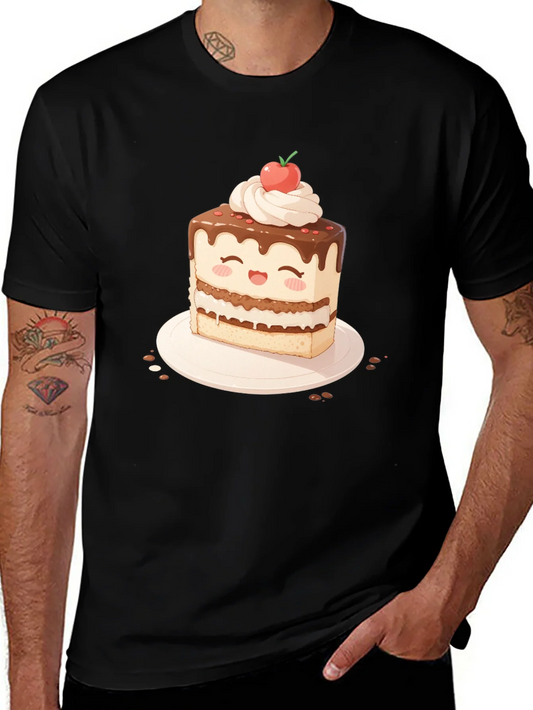 Cute Cake Slice Graphic T-Shirt - Sweet Treat Tee