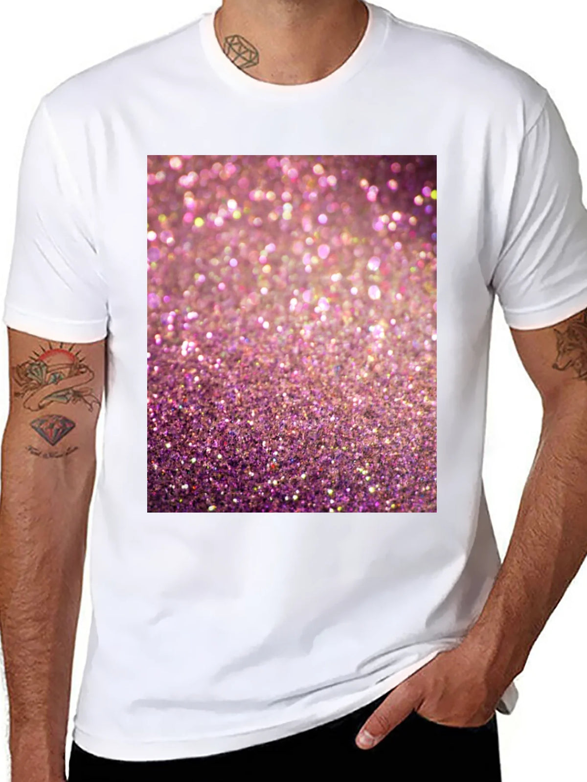 Sparkle Graphic T-Shirt - Pink Glitter Design