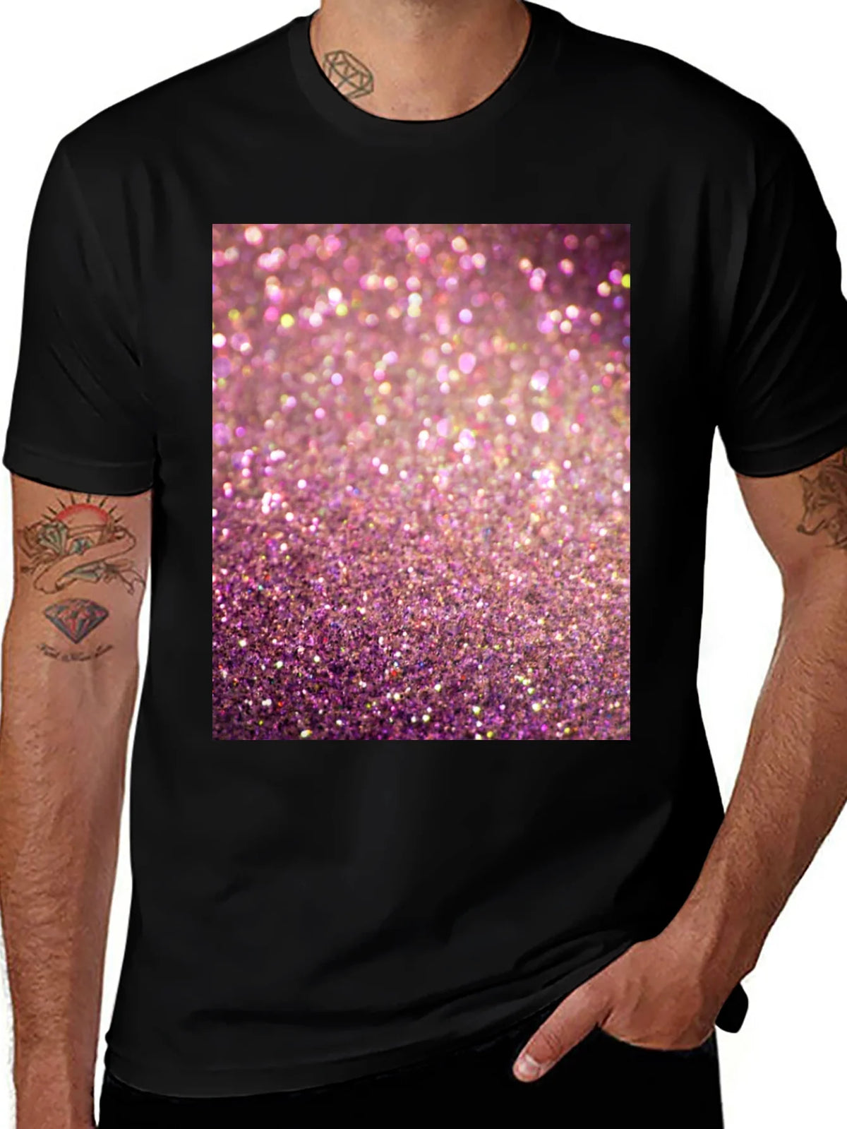 Sparkle Graphic T-Shirt - Pink Glitter Design