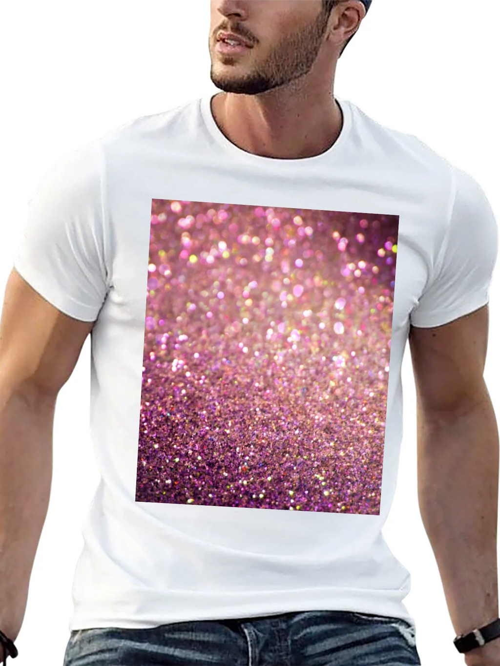 Sparkle Graphic T-Shirt - Pink Glitter Design