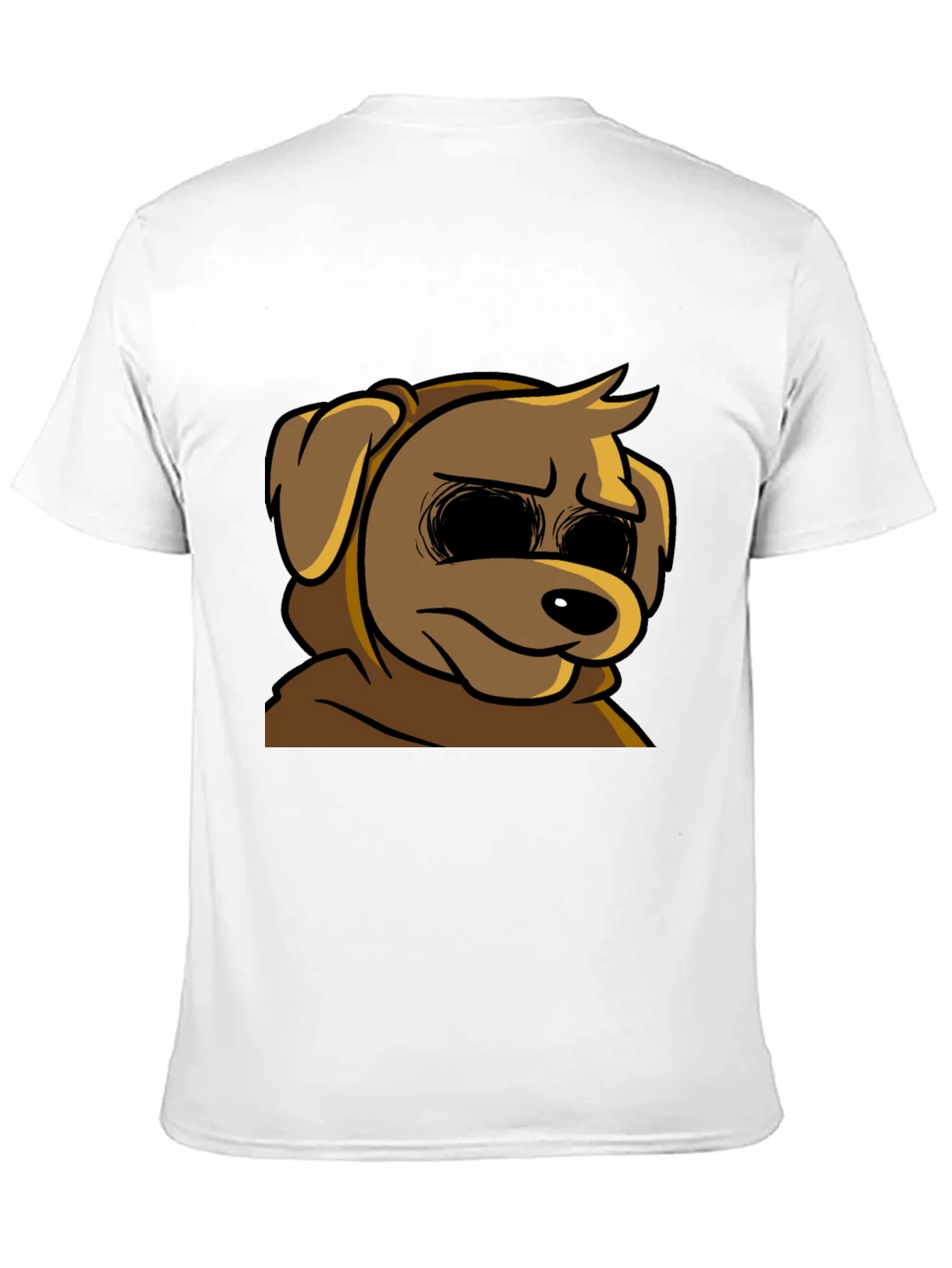 Cartoon Dog Graphic T-Shirt - Soft Black Tee