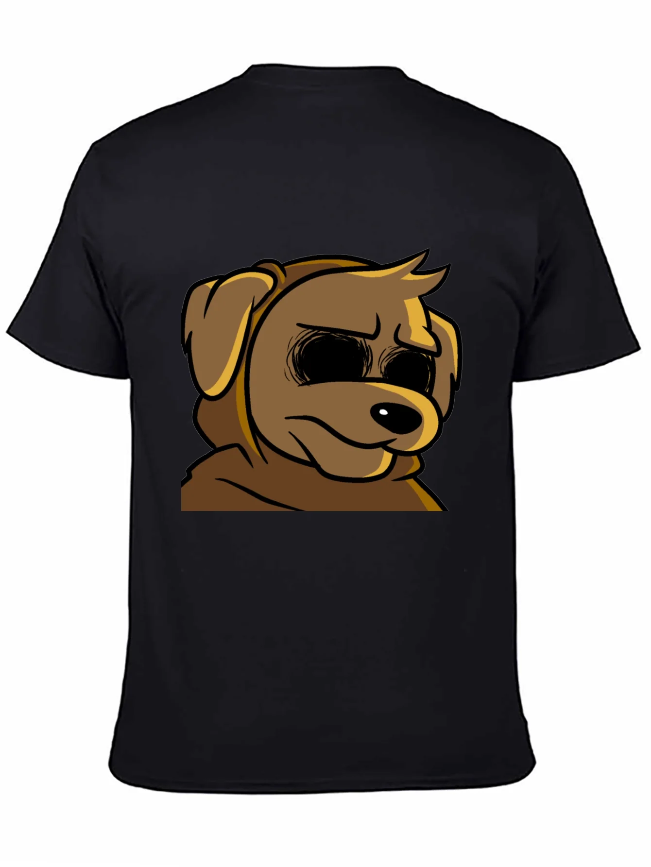 Cartoon Dog Graphic T-Shirt - Soft Black Tee