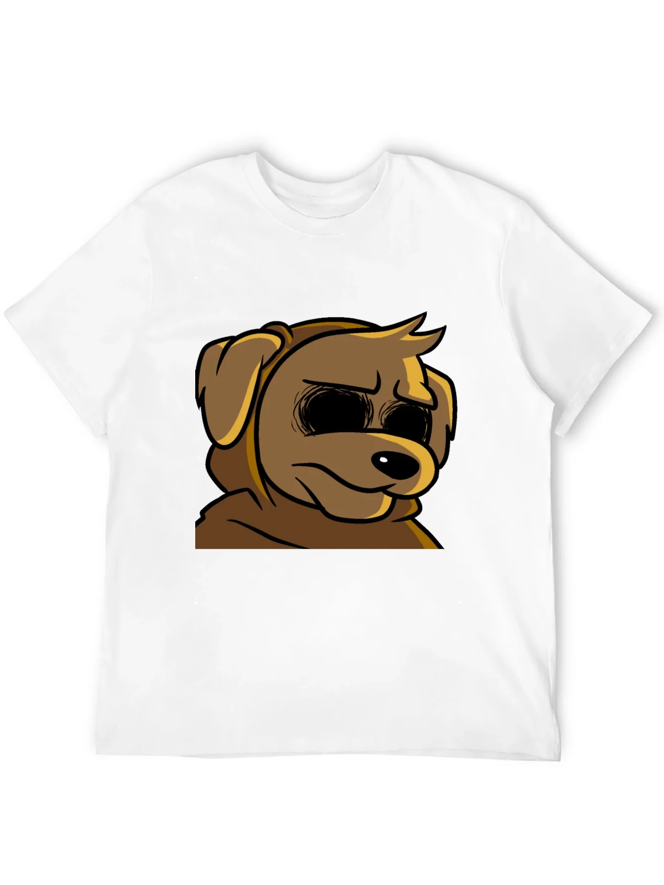 Cartoon Dog Graphic T-Shirt - Soft Black Tee