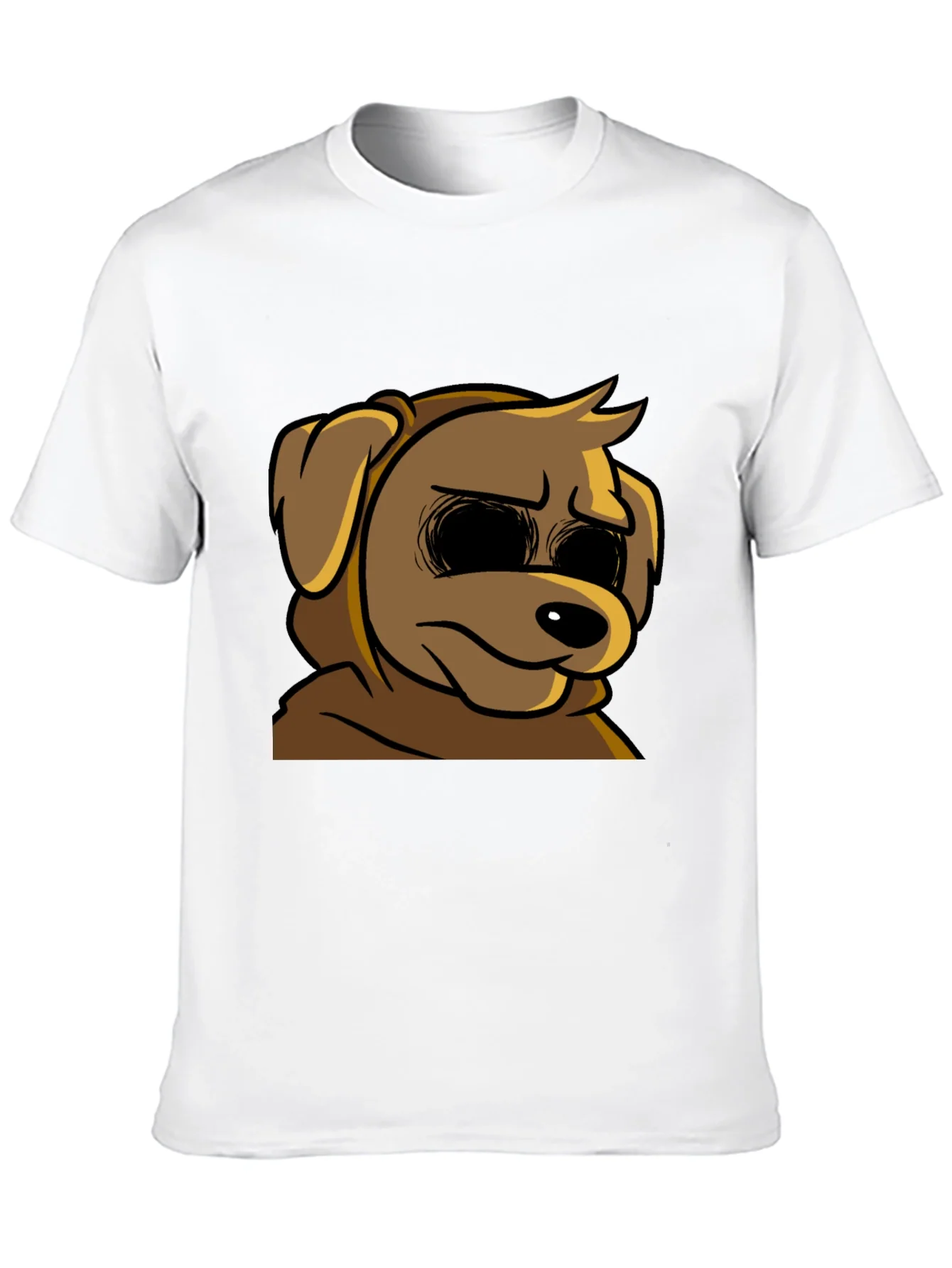 Cartoon Dog Graphic T-Shirt - Soft Black Tee