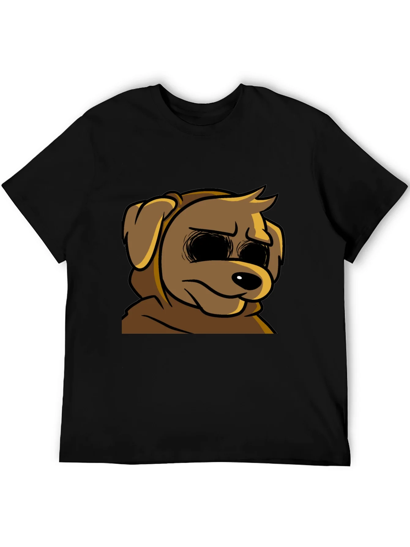 Cartoon Dog Graphic T-Shirt - Soft Black Tee