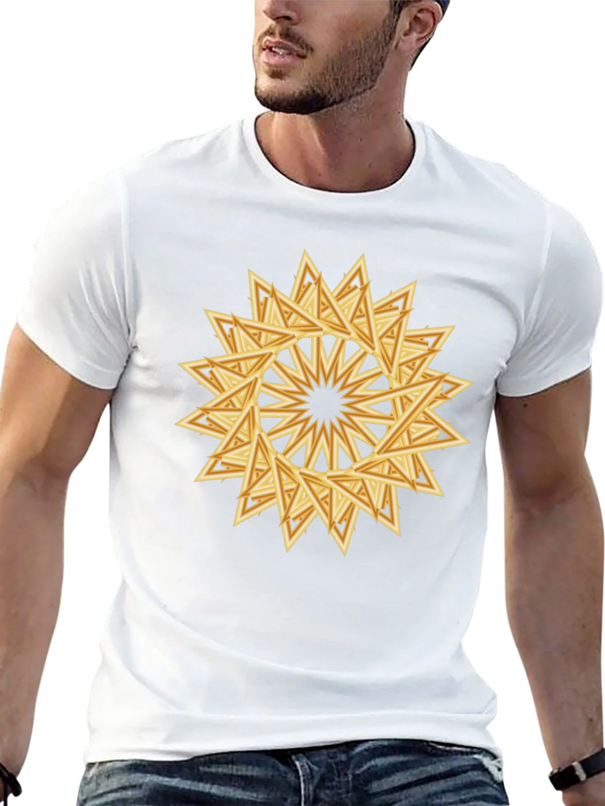 Geometric Triangle Starburst Graphic Tee