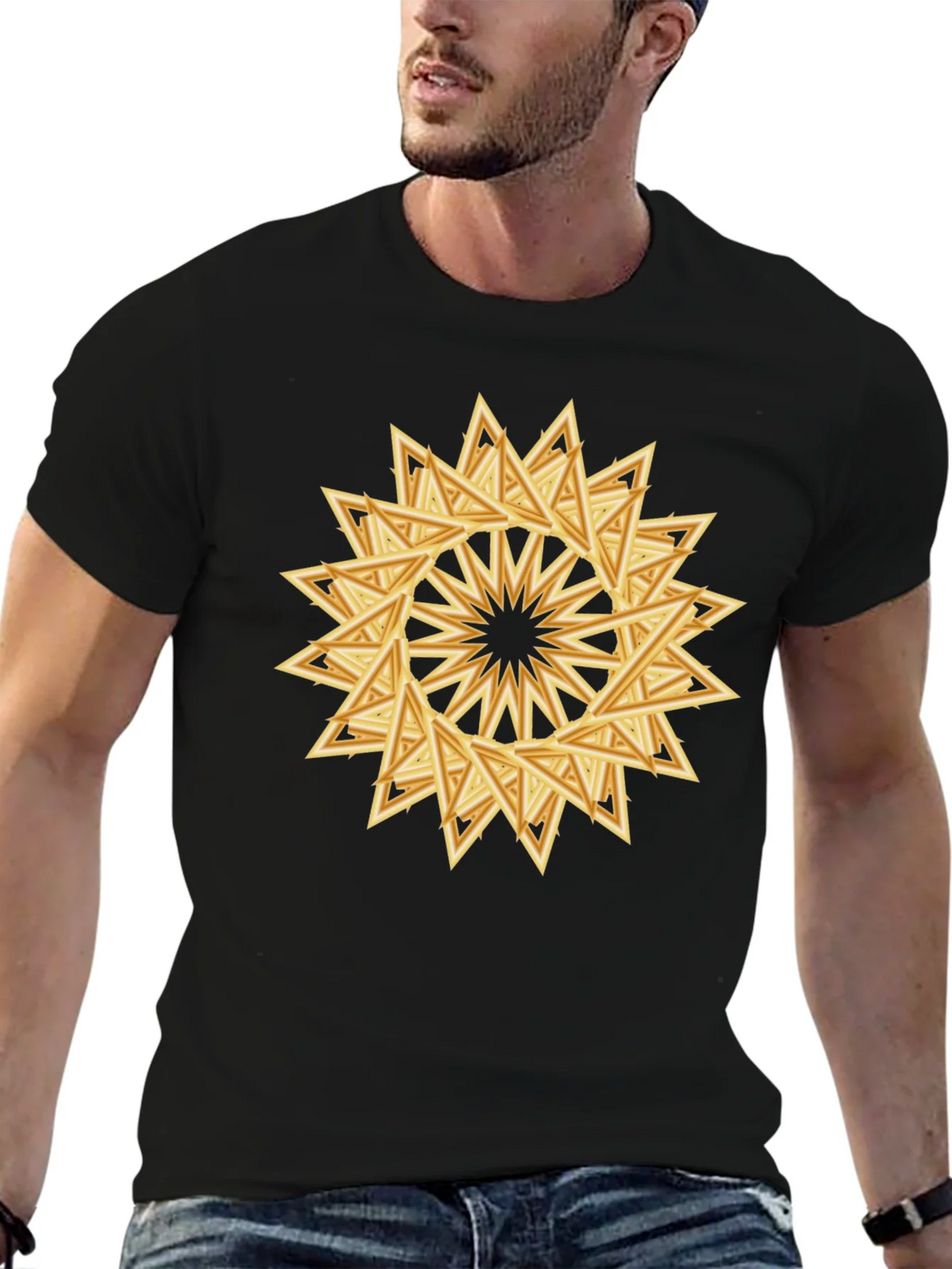 Geometric Triangle Starburst Graphic Tee