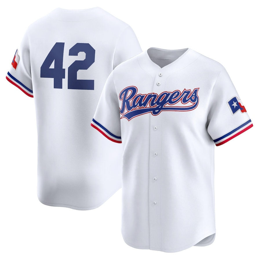 Texas Rangers 2024 #42 Jackie Robinson Day Home Limited Jersey C White Stitches Baseball Jerseys