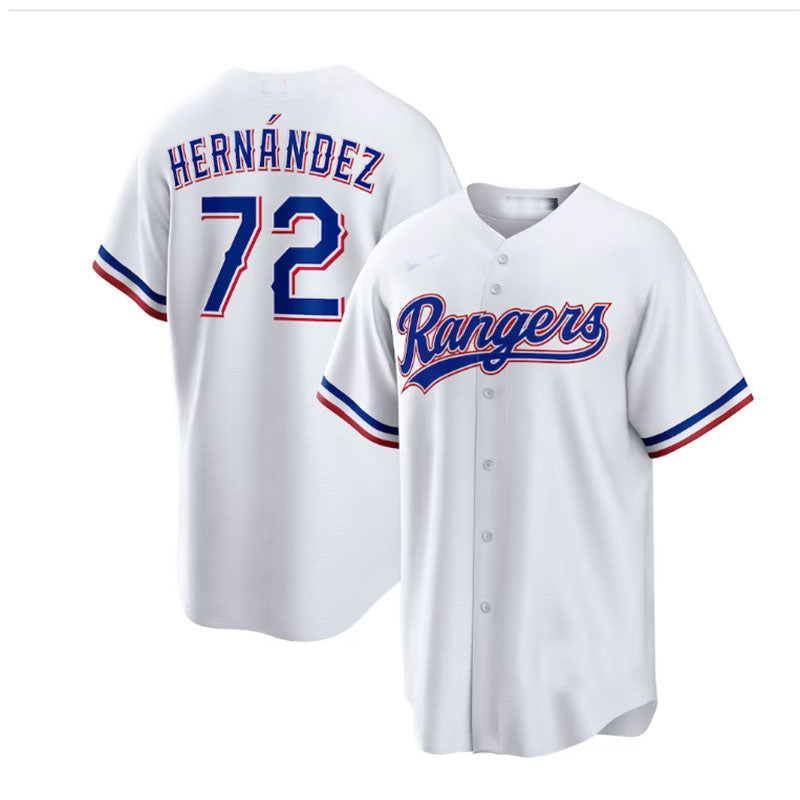 Texas Rangers #72 Jonathan Hernndez White Home Replica Player Jersey Baseball Jerseys