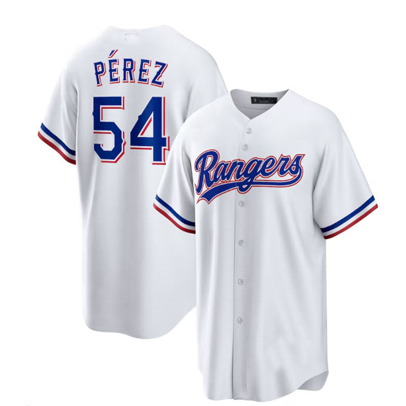 Texas Rangers #54 Martn Prez White Home Replica Player Jersey Baseball Jerseys