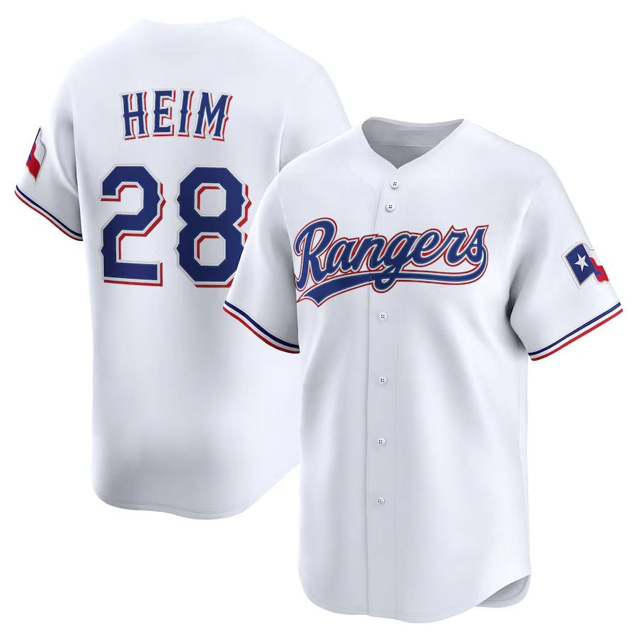 Texas Rangers #28 Jonah Heim Home Limited Player Jersey - White Stitched Baseball Jersey