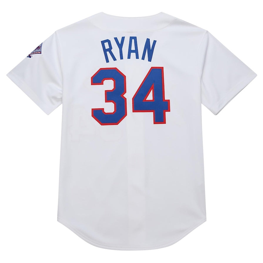 Texas Rangers #34 Nolan Ryan  1993 Cooperstown Collection Authentic Jersey - White Baseball Jerseys