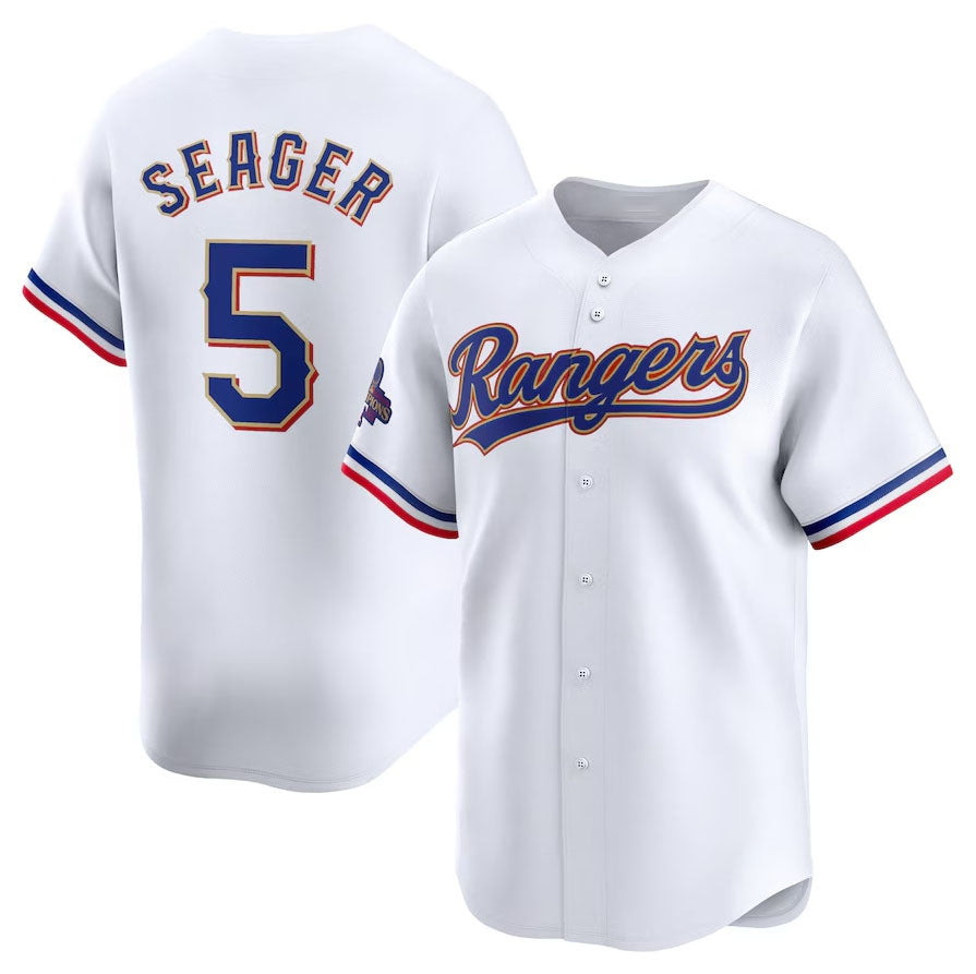 Texas Rangers #5 Corey Seager 2024 Gold Collection Limited Player Jersey C White Baseball Jerseys