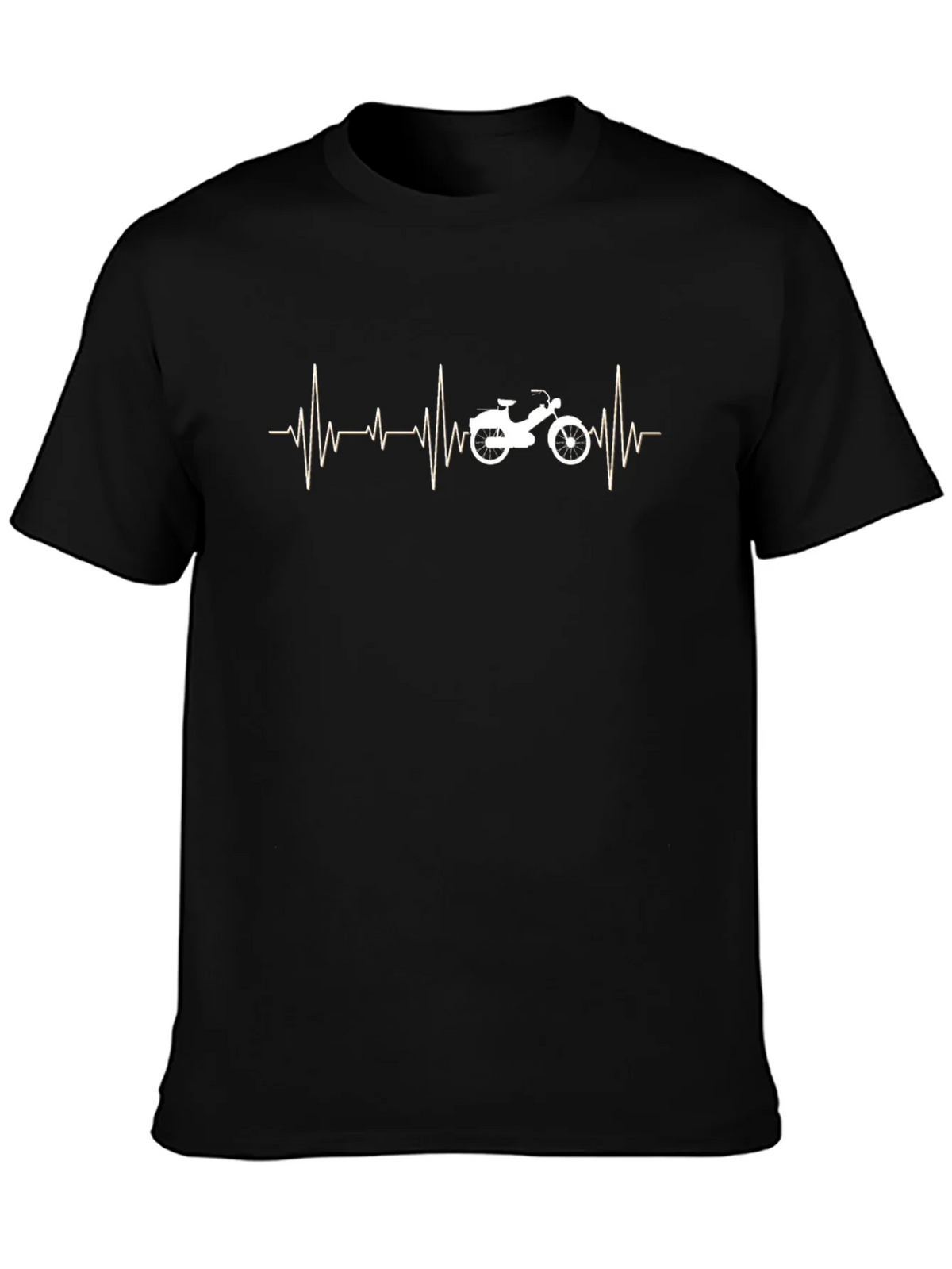 Motorcycle Heartbeat T-Shirt - Black