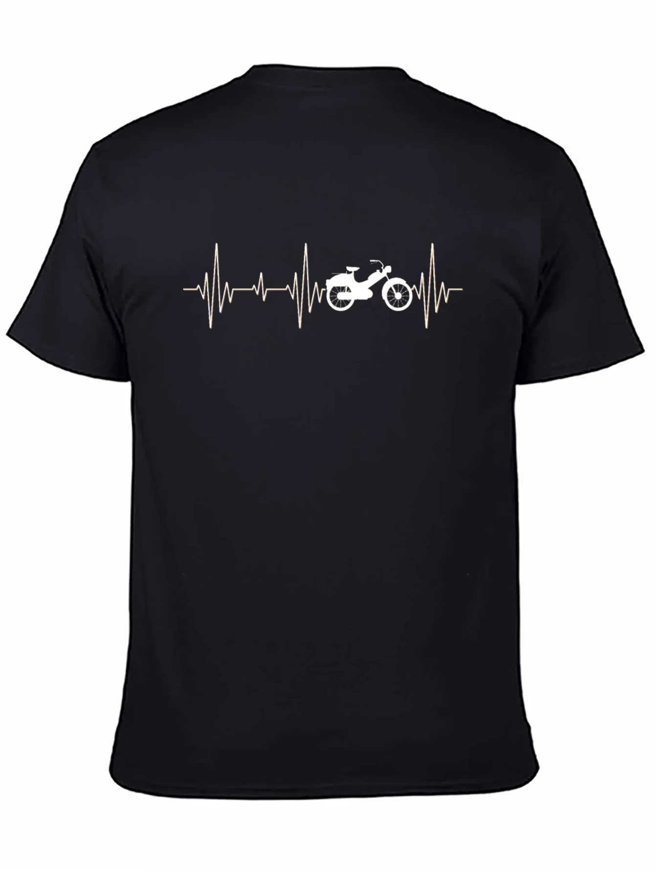 Motorcycle Heartbeat T-Shirt - Black
