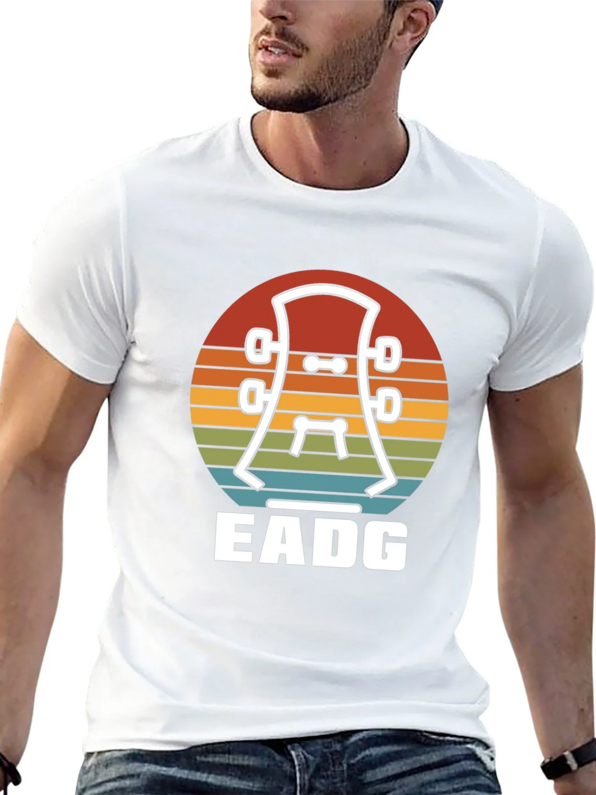 Guitar Headstock EADG T-Shirt - Musician Tee