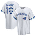 Toronto Blue Jays #19 Fred McGriff Cooperstown Collection 2023 Hall of Fame Inline Replica Jersey - White Stitched Baseball Jersey