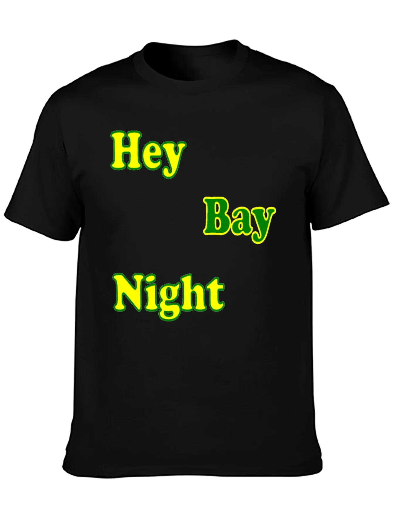 Hey Bay Night T-Shirt - Black Graphic Tee