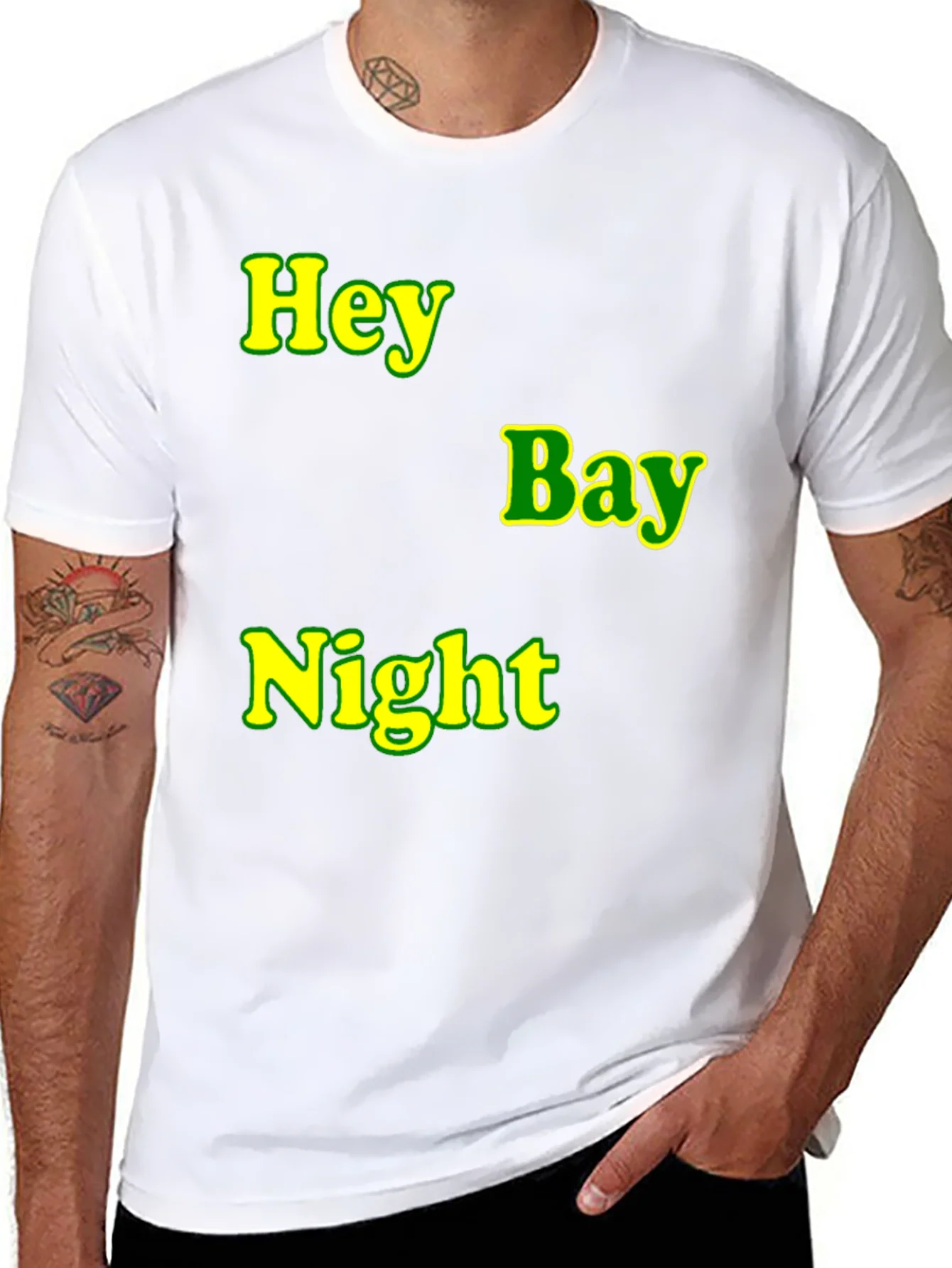 Hey Bay Night T-Shirt - Black Graphic Tee