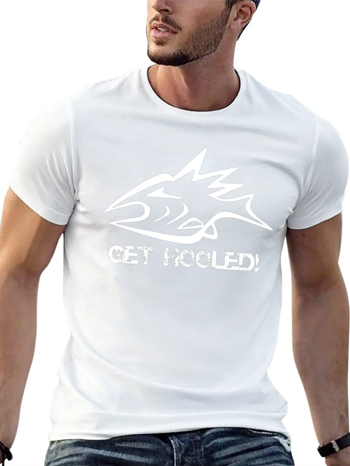 Get Hooked! Fishing Graphic Tee - Black
