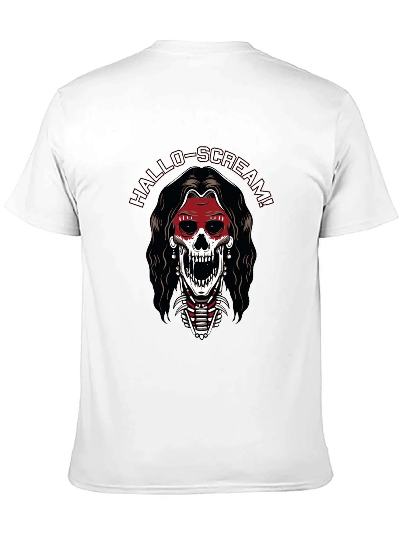 Hallo-Scream Skeleton Graphic T-Shirt
