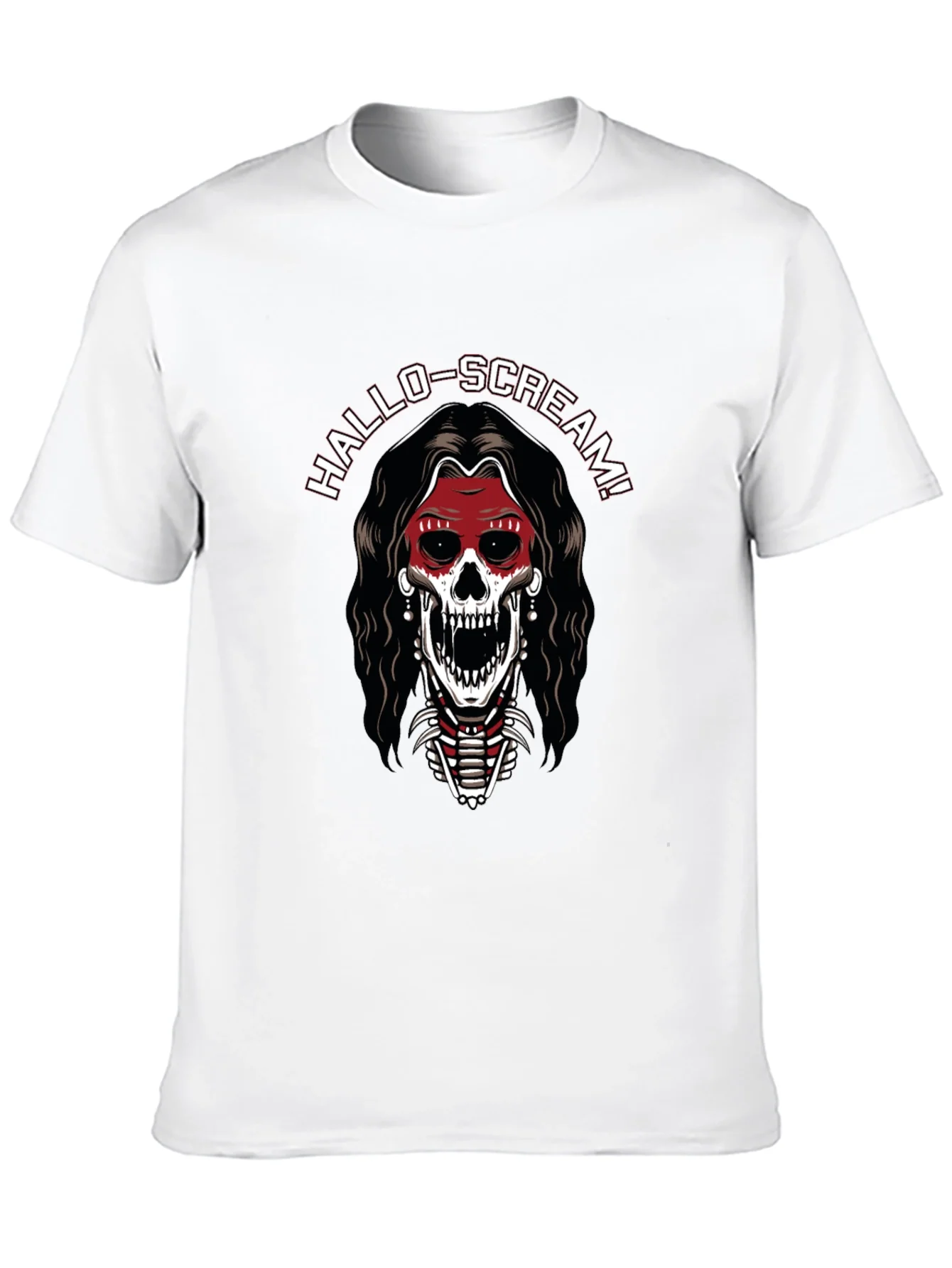 Hallo-Scream Skeleton Graphic T-Shirt