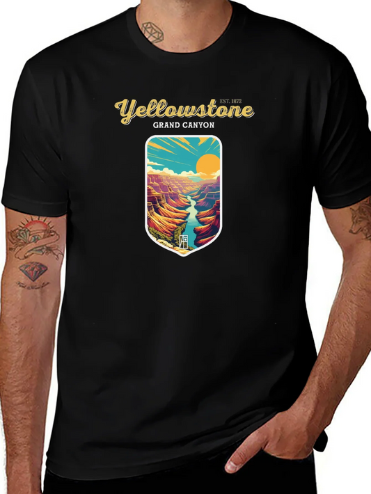 Yellowstone Grand Canyon Black Graphic T-Shirt