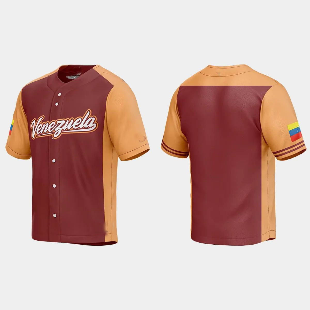 VENEZUELA BASEBALL 2023 WORLD BASEBALL CLASSIC JERSEY C BURGUNDY Stitches Baseball Jerseys