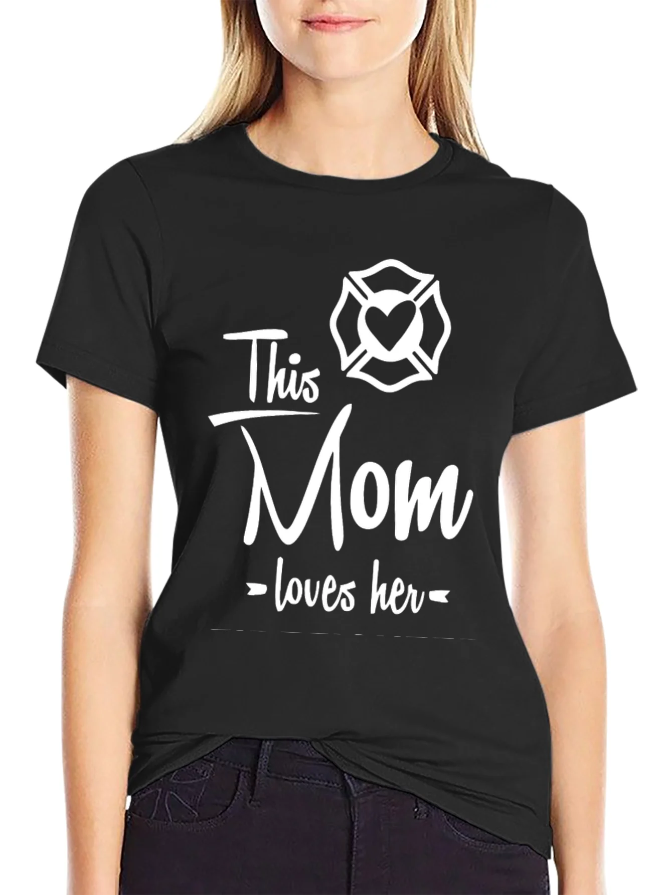 Firefighter Mom Graphic Tee - This Mom Loves Her