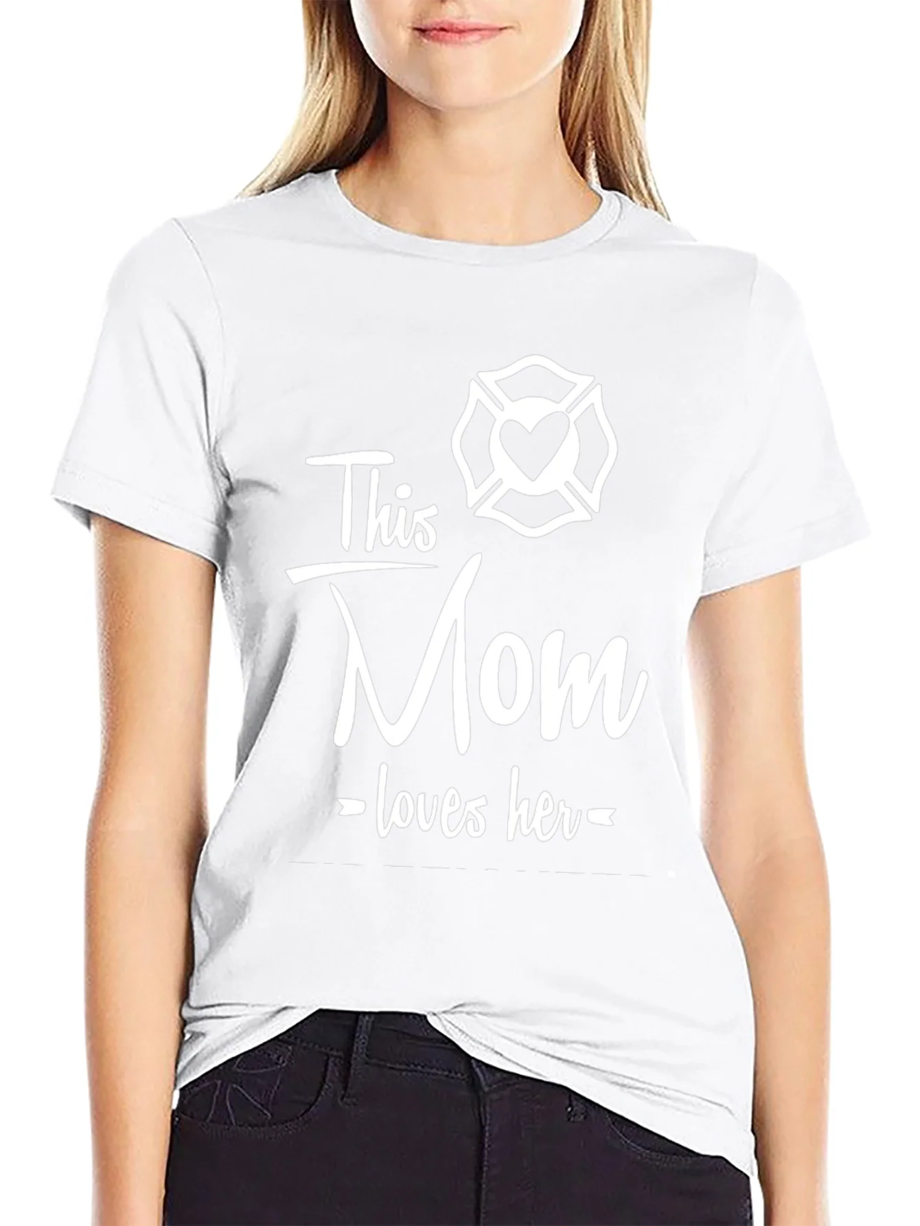 Firefighter Mom Graphic Tee - This Mom Loves Her