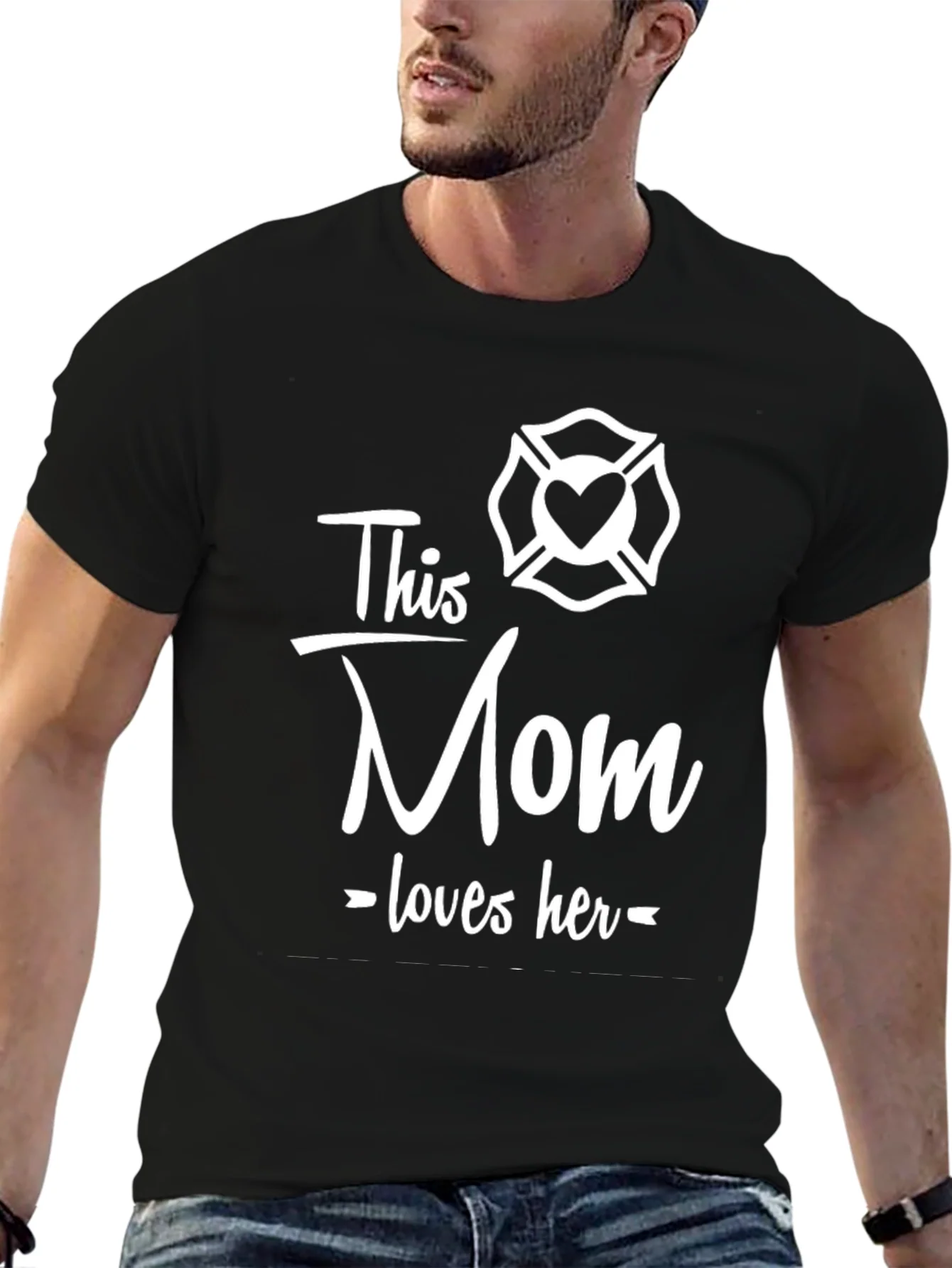 Firefighter Mom Graphic Tee - This Mom Loves Her