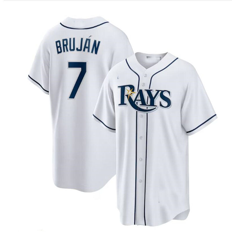 Tampa Bay Rays #7 Vidal Brujn Home Replica Player Jersey - White Baseball Jerseys