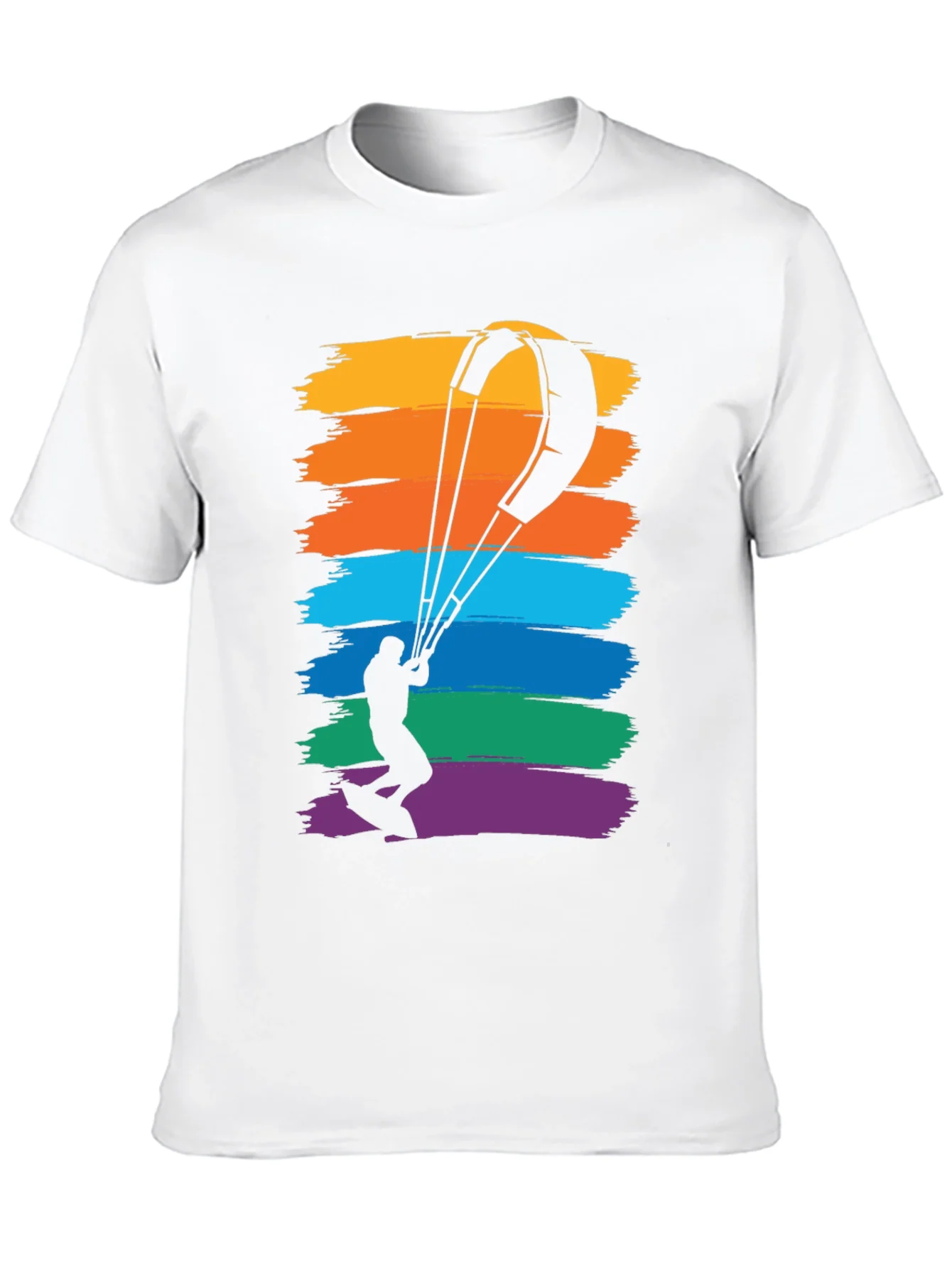 Kitesurfing Rainbow Graphic Tee - Mens Black T-Shirt