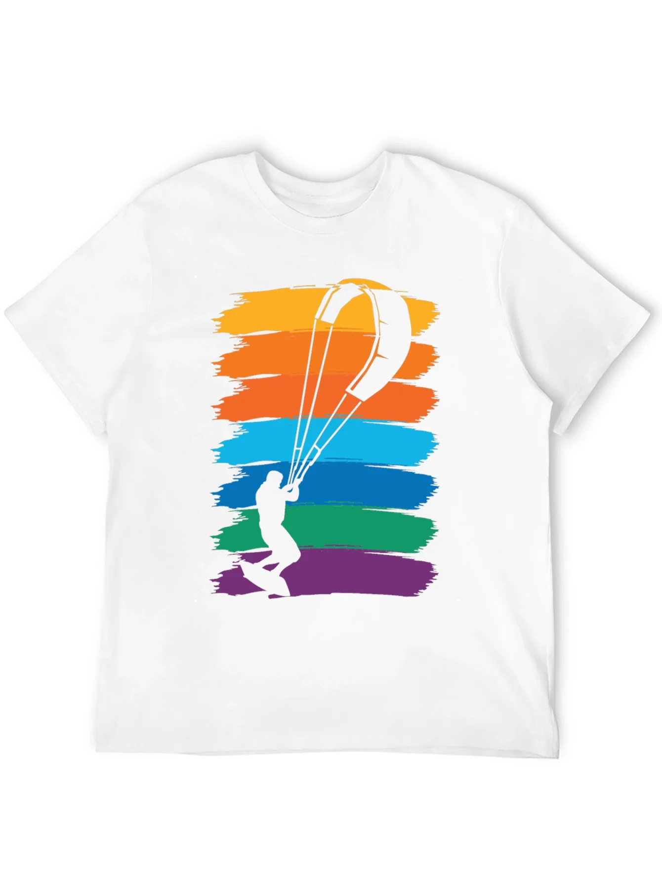 Kitesurfing Rainbow Graphic Tee - Mens Black T-Shirt