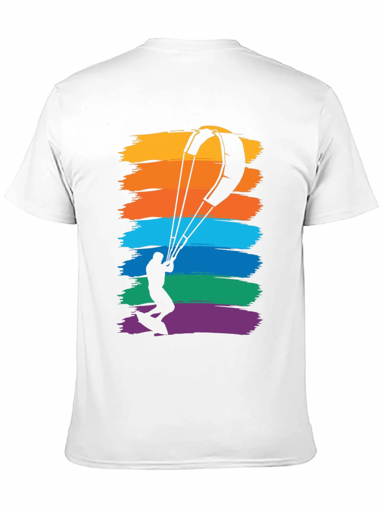 Kitesurfing Rainbow Graphic Tee - Mens Black T-Shirt