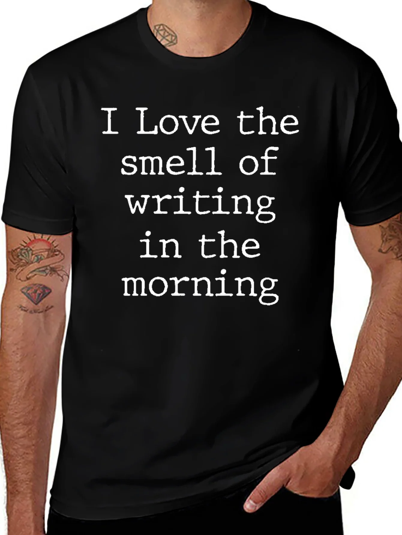 Writing Smell Morning Black Tee