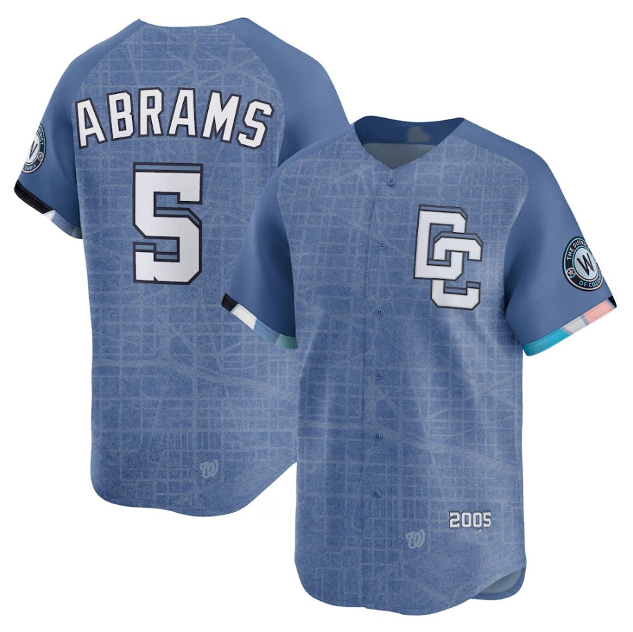 Washington Nationals #5 CJ Abrams Blue 2025 City Connect Limited Stitched Baseball Jersey