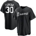 Atlanta Braves #30 Orlando Cepeda White Black Jersey Stitches Baseball Jerseys
