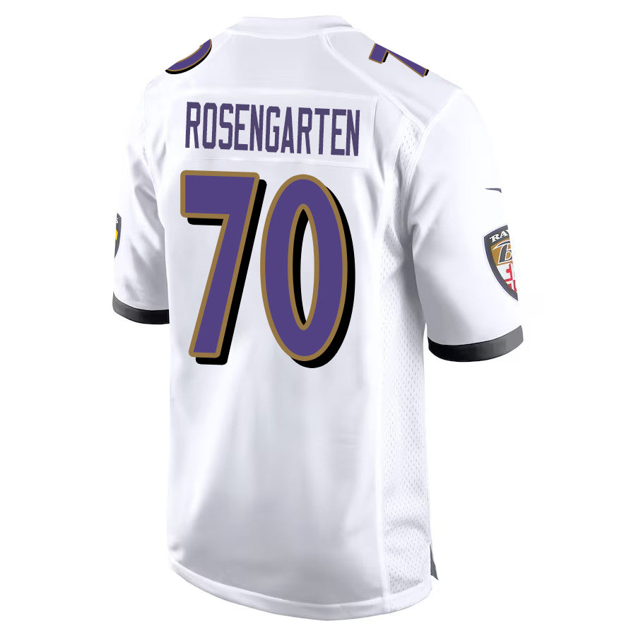 B.Ravens #70 Roger Rosengarten White Game Jersey Stitched American Football Jerseys