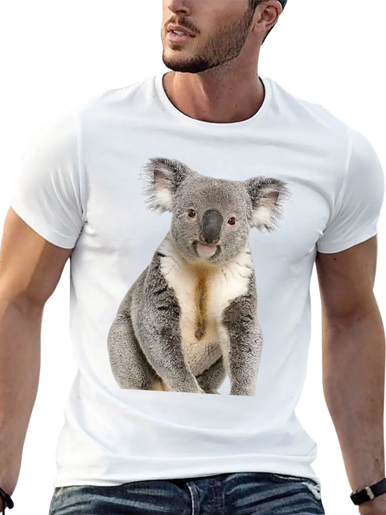 Koala Bear Graphic T-Shirt - Black Cotton Tee