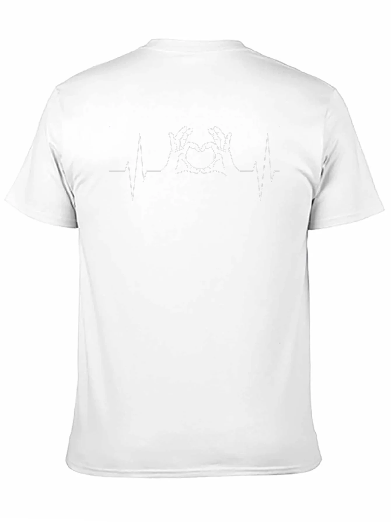 Heartbeat Hand Heart T-Shirt - Black
