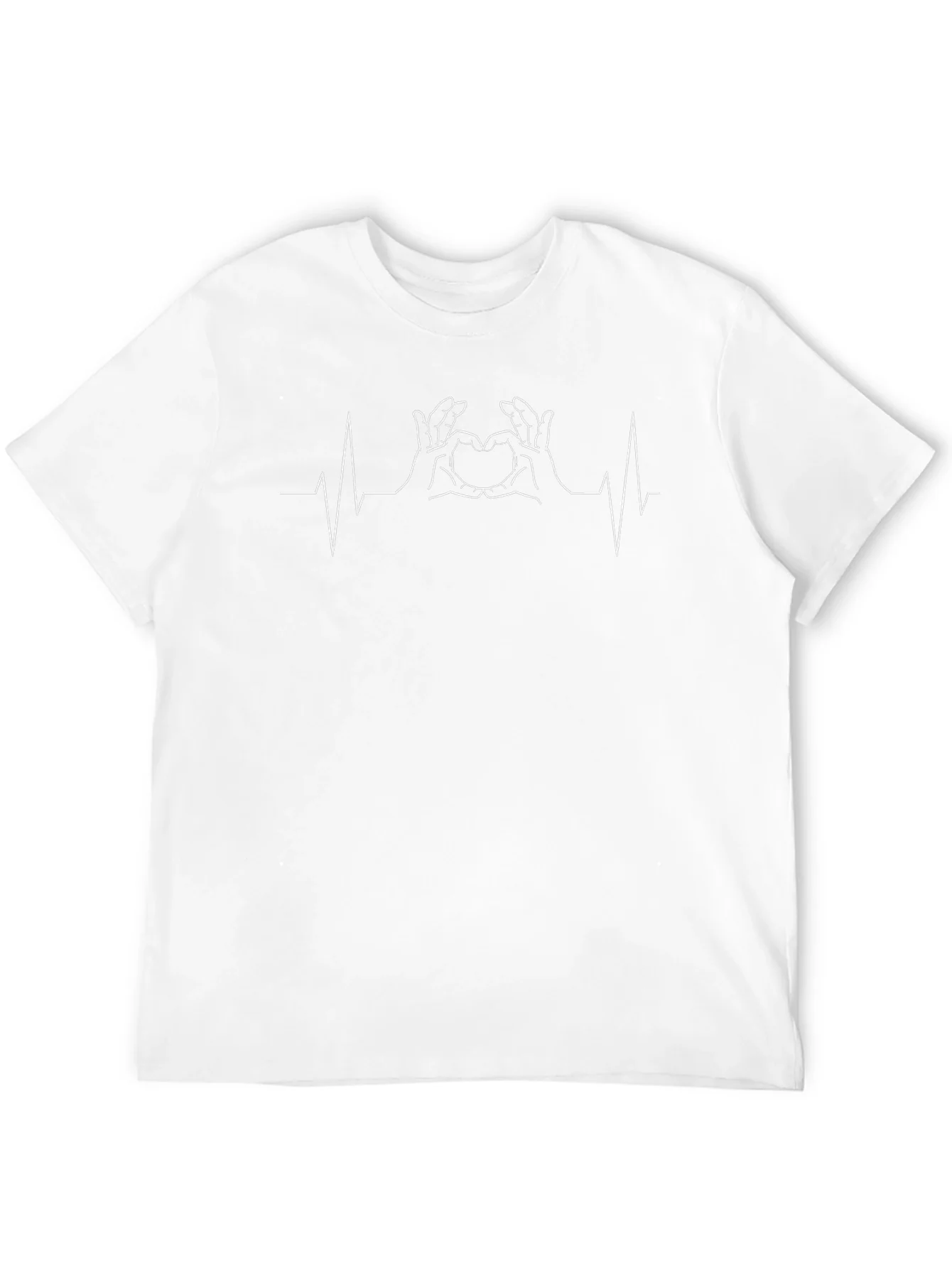Heartbeat Hand Heart T-Shirt - Black