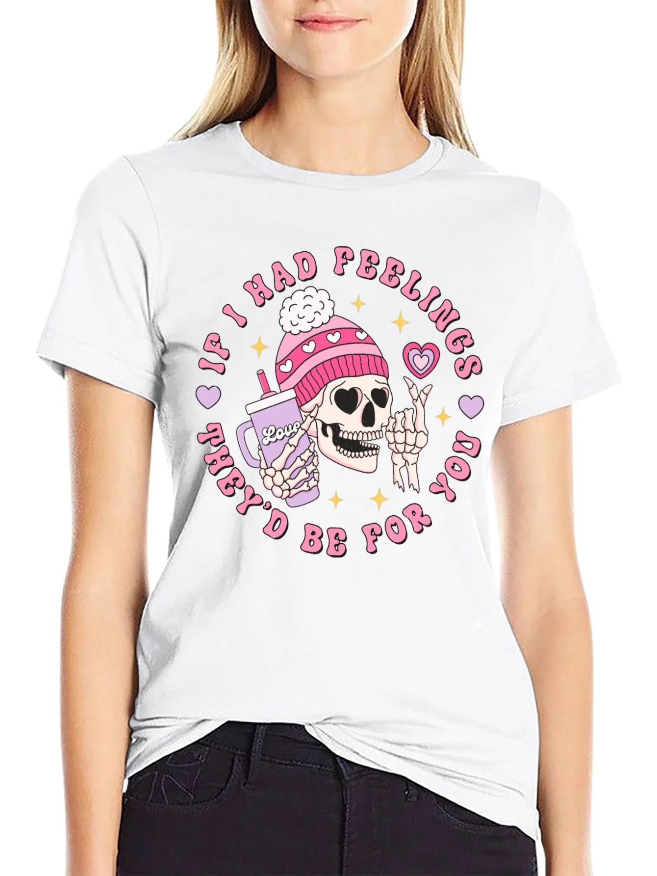 Funny Skeleton Valentines Day Graphic T-Shirt