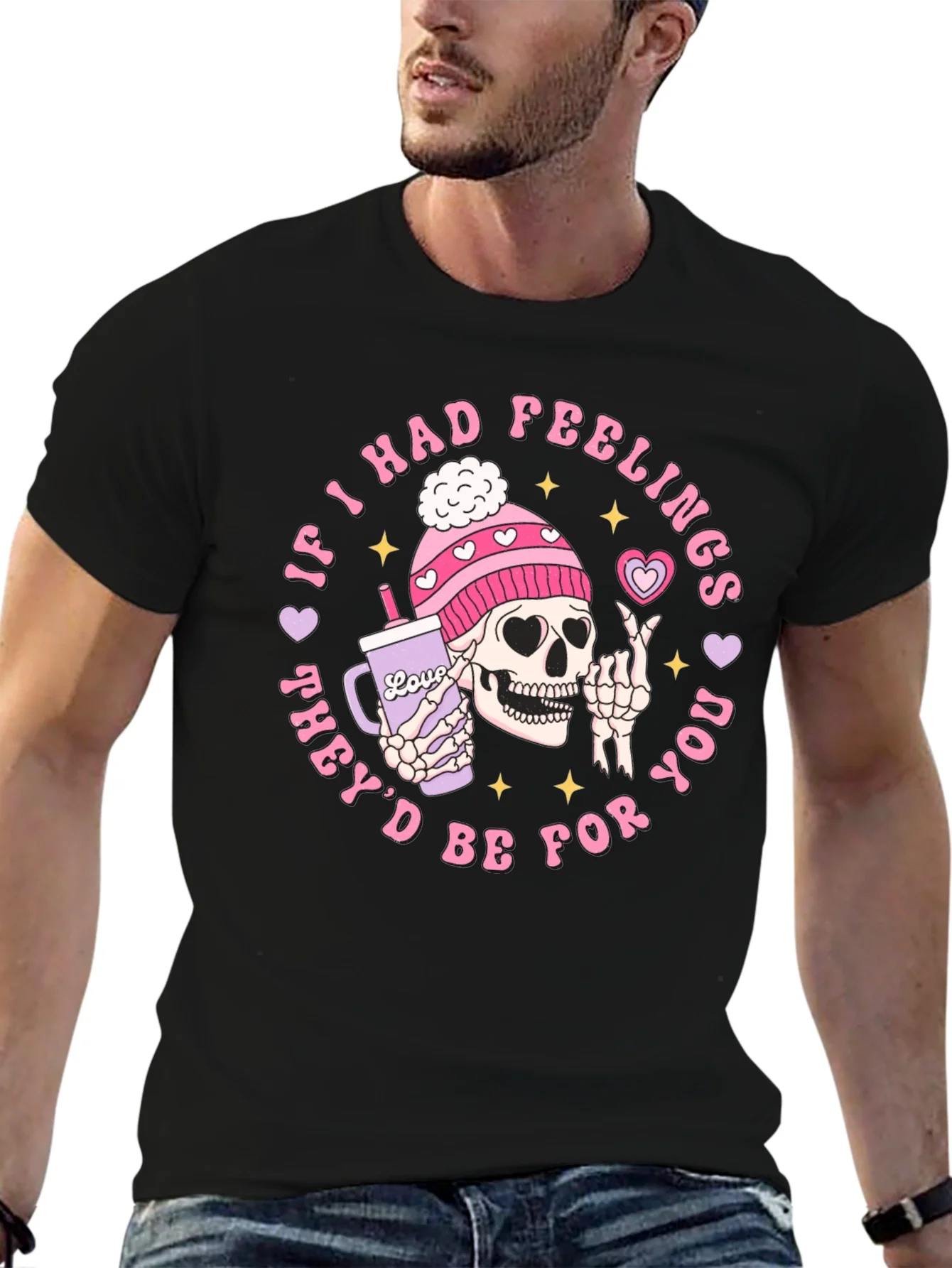 Funny Skeleton Valentines Day Graphic T-Shirt
