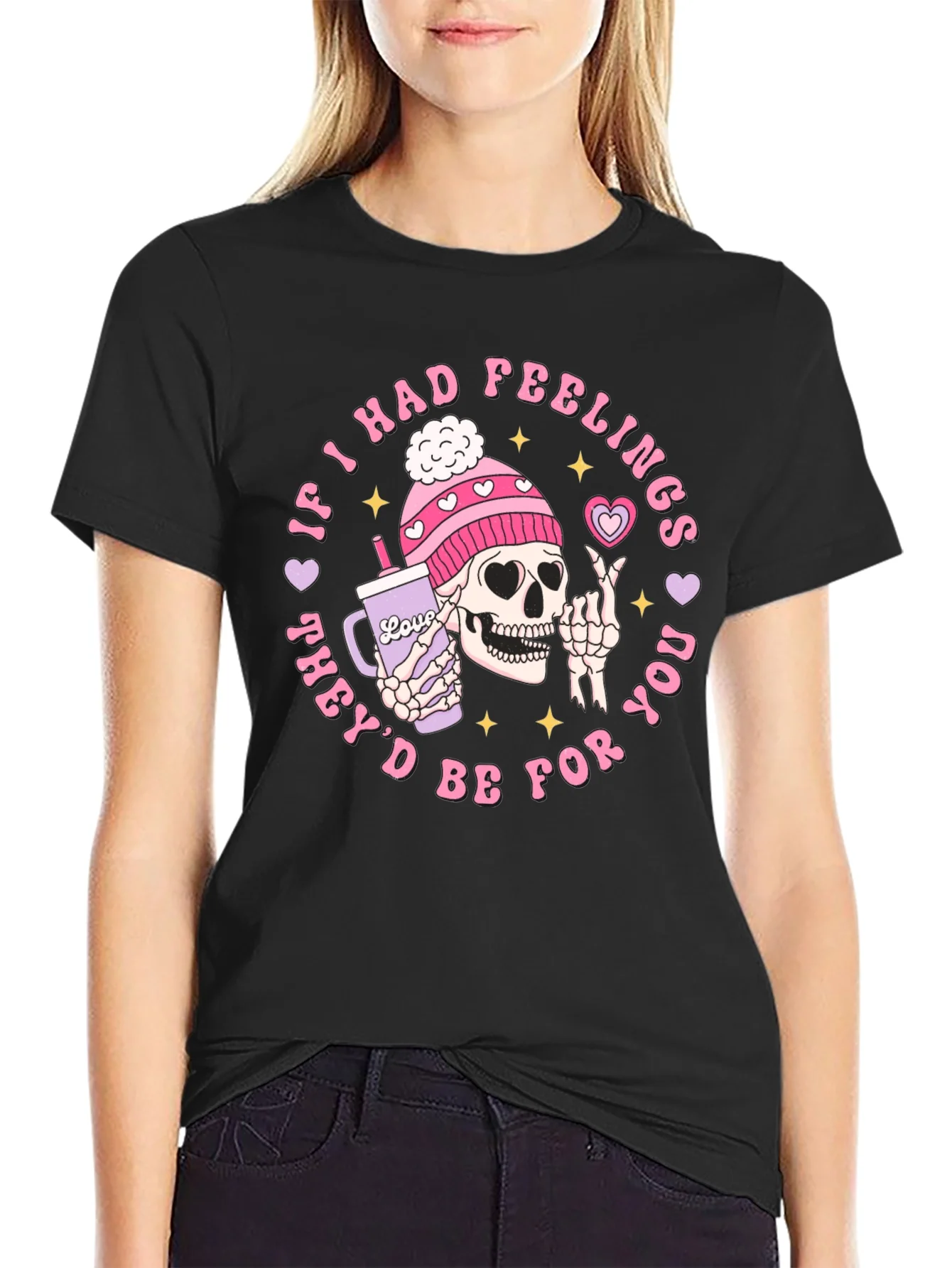 Funny Skeleton Valentines Day Graphic T-Shirt