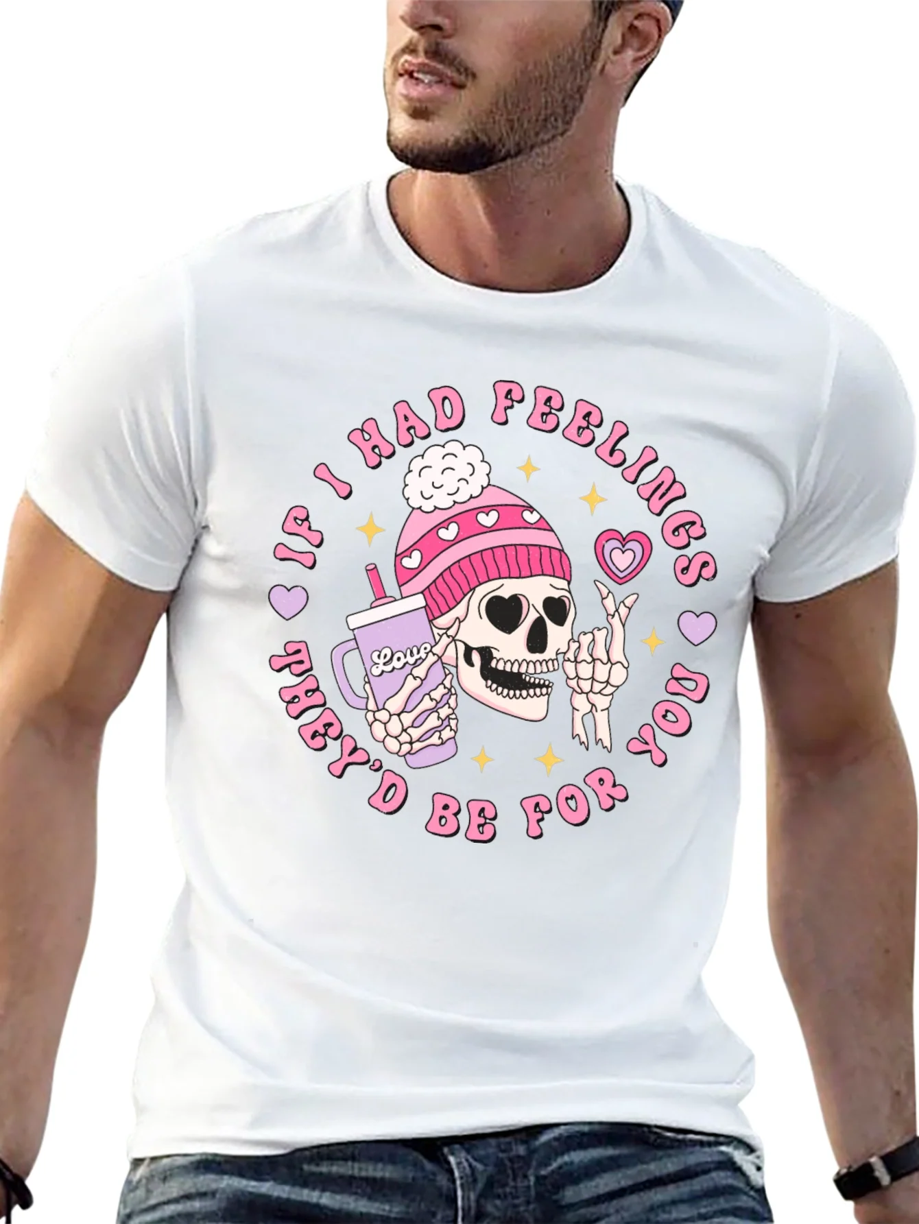 Funny Skeleton Valentines Day Graphic T-Shirt