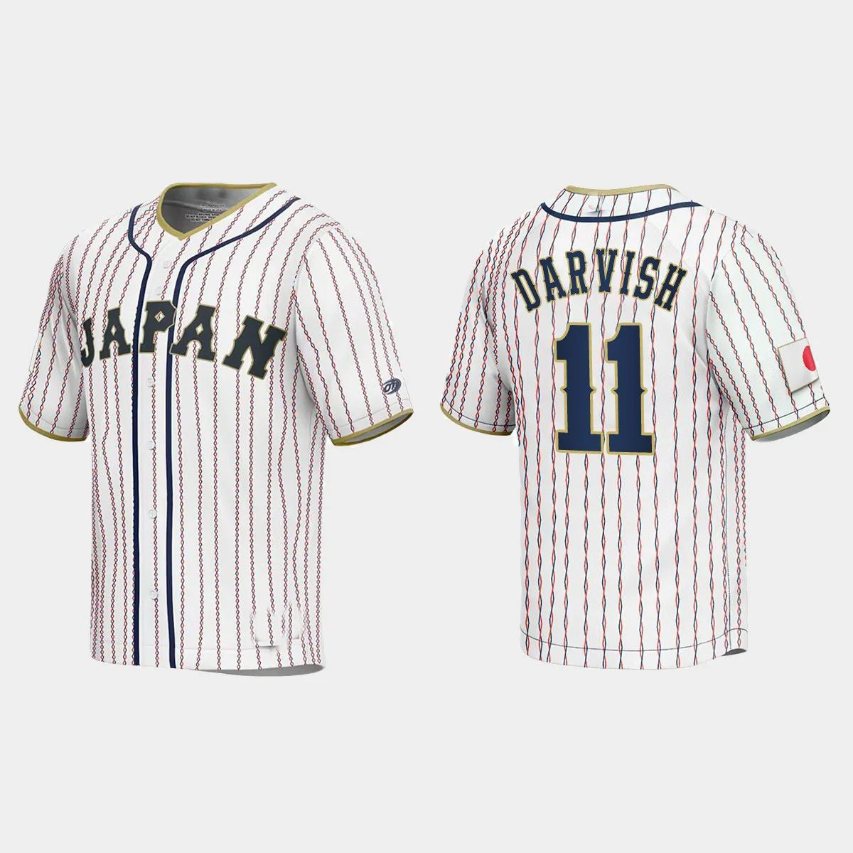 #11 YU DARVISH JAPAN BASEBALL 2023 WORLD BASEBALL CLASSIC JERSEY C WHITE Stitches Baseball Jerseys