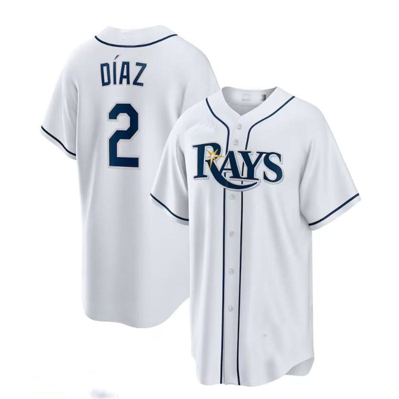 Tampa Bay Rays #2 Yandy Daz  Home Replica Player Jersey - White Baseball Jerseys
