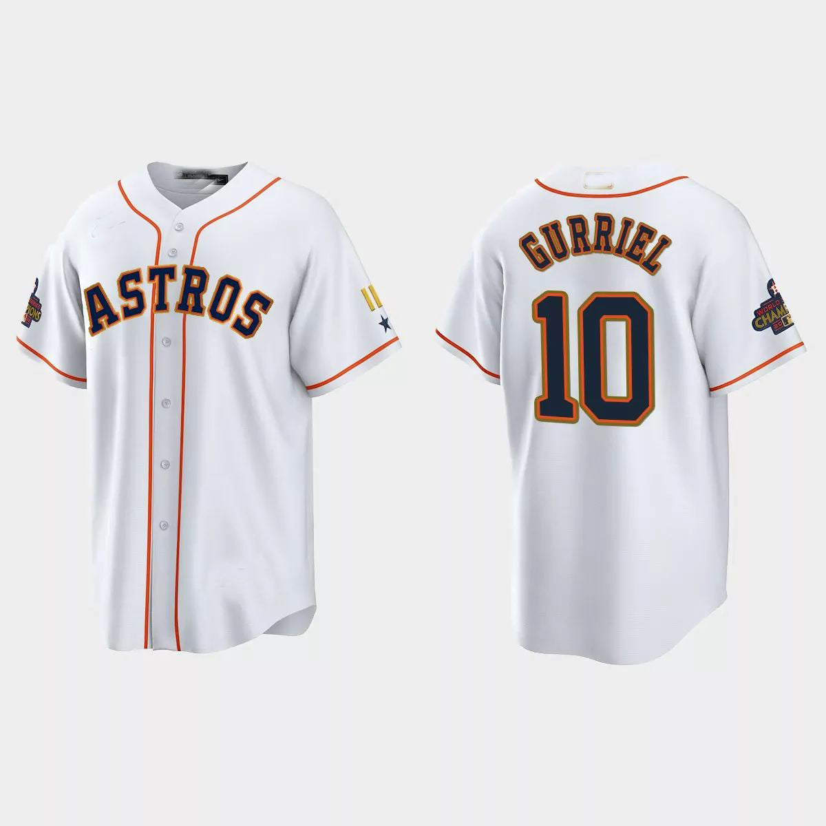 #10 Yuli Gurriel Houston Astros 2023 Gold Program Jersey C White Stitches Baseball Jerseys