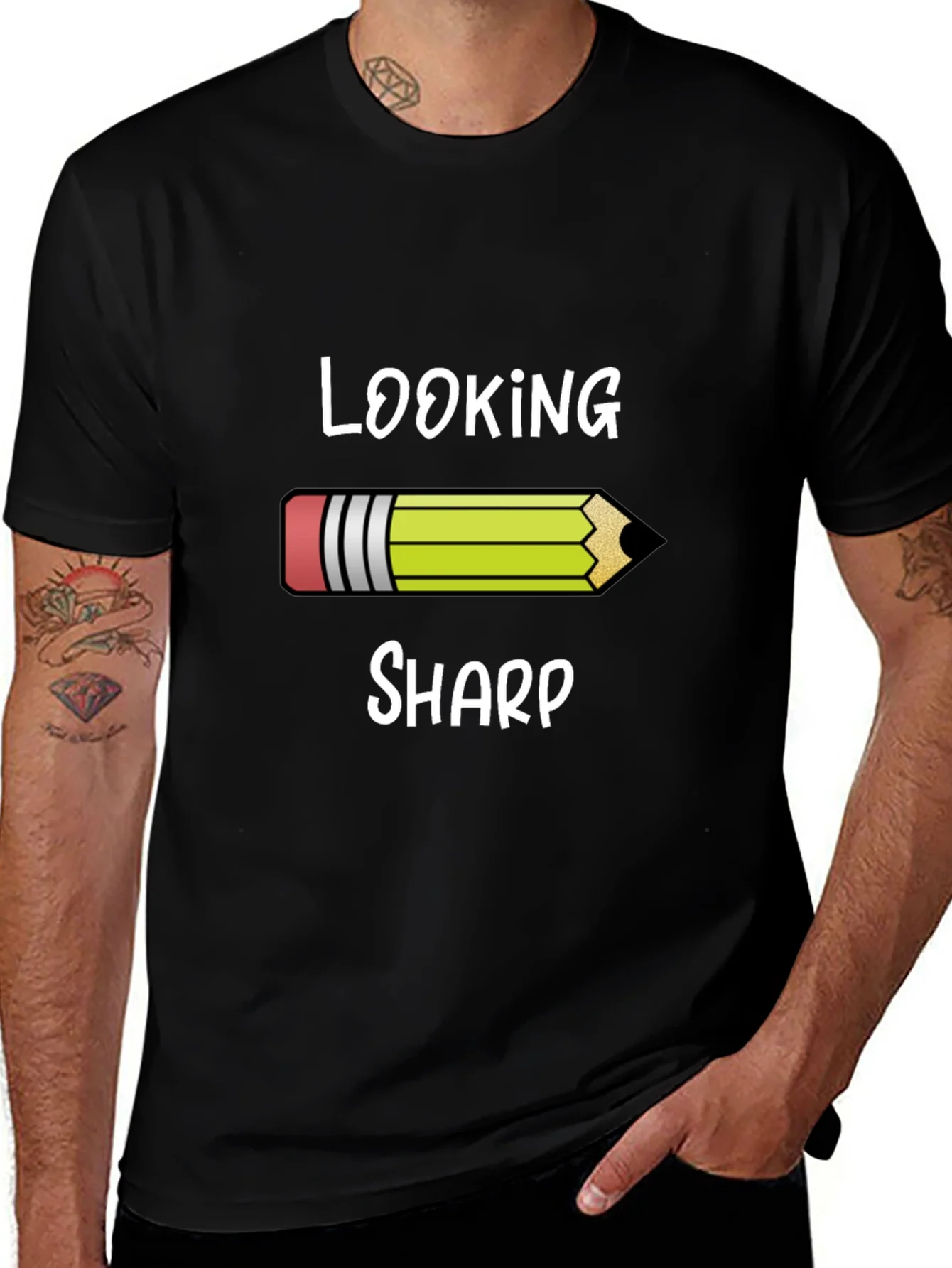 Looking Sharp Graphic Tee - Pencil Design